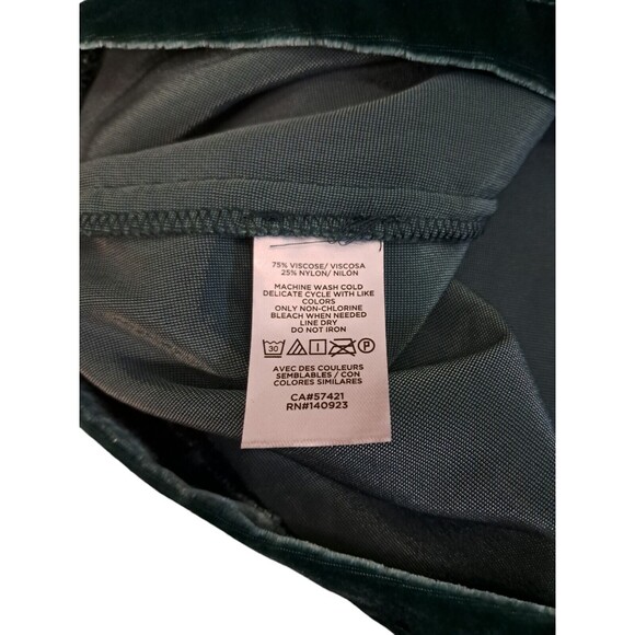 New LOFT Top Women's XL Green Velvet Puff Short Sleeve Holiday Christmas Party - Picture 6 of 8